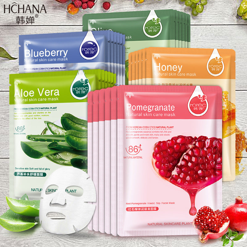 Han Chan Blueberry Aloe Vera Moisturizing Mask Hydrating Moisturizing Soothing Moisturizing Plant Care Mask