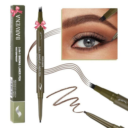 Cross-border Popular Eyebrow And Eyeliner 2-in-1 Waterproof Three-dimensional Smooth And Quick-drying Eyebrow Eyeliner 2 In 1