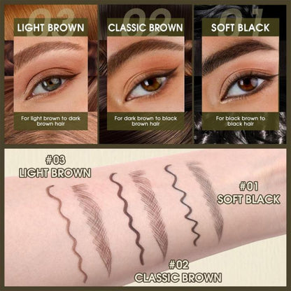 Cross-border Popular Eyebrow And Eyeliner 2-in-1 Waterproof Three-dimensional Smooth And Quick-drying Eyebrow Eyeliner 2 In 1