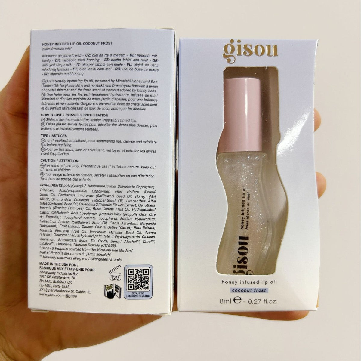 Gisou Lip Oil Moisturizes, Repairs And Removes Lip Lines, Cherry Honey Strawberry Watermelon Lip Glaze 8ml Lipstick